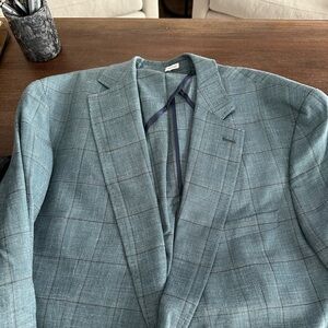 Peter Millar Teal Checkered Blazer